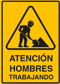 Hombres trabajando señaletica